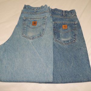 LOT OF 2 MENS CARHARTT Denim Jean Panrs 34 x 30